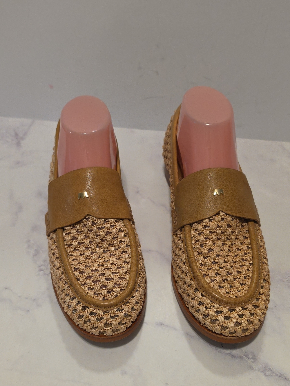 Birdies Woven Tan Slip-On Loafers for Women